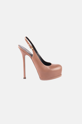 Yves Saint Laurent ( YSL ) Deri Topuklu Ayakkabı Camel - 38